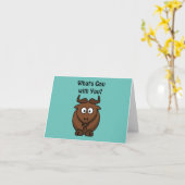 Gnu、バッファローおもしろいマンガ動物プンとは カード (黄色い花)