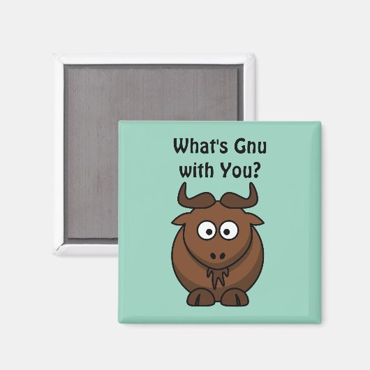 Gnu、バッファローおもしろいマンガ動物プンとは マグネット (正面/裏面)
