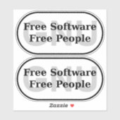 GNU – フリーソフトウェア – フリーの人 シール (シート)