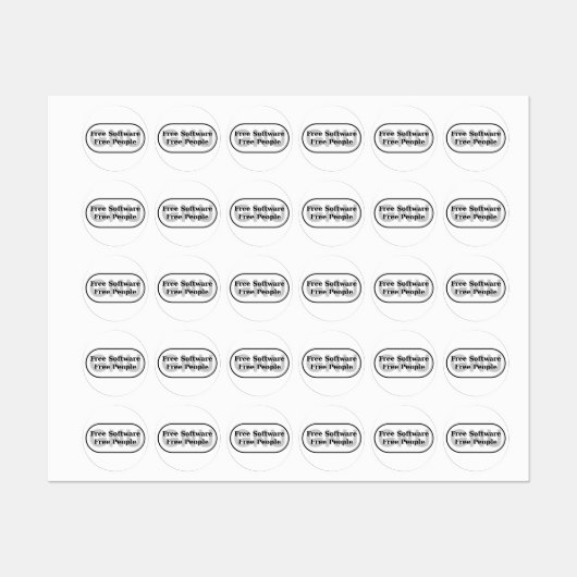 GNU – フリーソフトウェア – フリーの人 ラベル (シート)