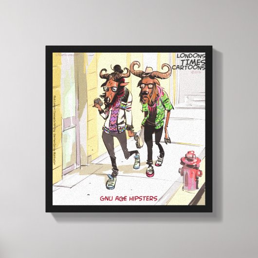 Gnu Age Hipsters おもしろい Rick London Canvas Print キャンバスプリント (正面)