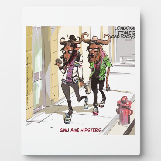 Gnu Age Hipsters Rick London おもしろい フォトプラーク (正面)