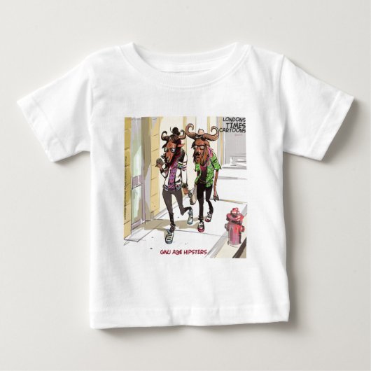Gnu Age Hipsters Rick London おもしろい ベビーTシャツ (正面)