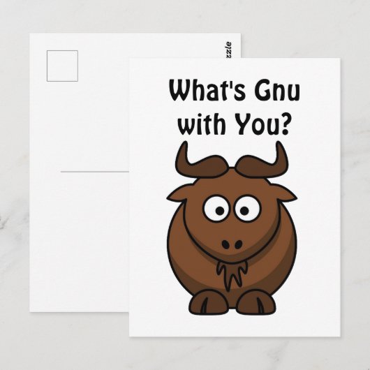 Gnu BuffaloとはWhat's Up おもしろい Friend Cartoon ポストカード (正面/裏面)