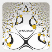 GNU/Linuxフラクタルステッカー スクエアシール (正面)