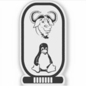 GNU Linux象形文字カルトゥーシュ シール (正面)
