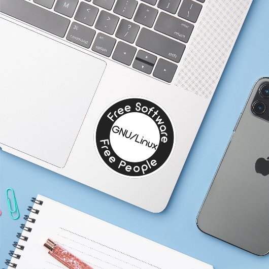 GNU/Linux シール (ノートパソコンとiPhone)