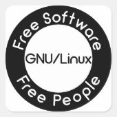 GNU/Linux スクエアシール (正面)