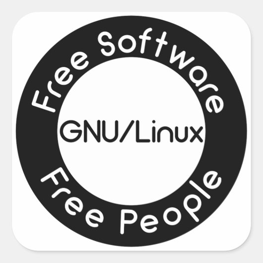 GNU/Linux スクエアシール (正面)