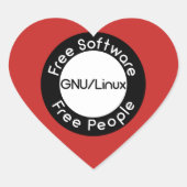 GNU/Linux ハートシール (正面)