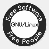 GNU/Linux ラウンドシール (正面)
