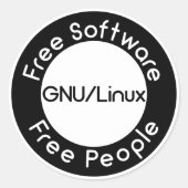 GNU/Linux ラウンドシール (正面)