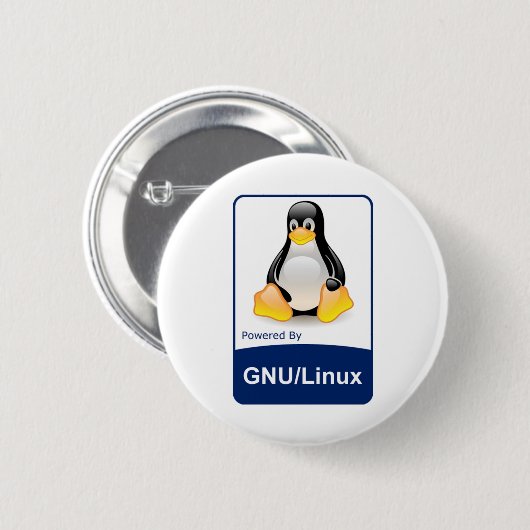 GNU/Linux 缶バッジ (正面&裏面)