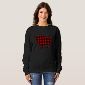 Gnu Red Buffalo Plaid Wildebeest Matching Family P スウェットシャツ (正面フル)