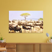 GNU Wildbeestの群れ キャンバスプリント (インサイチュ (リビング))
