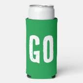 GOまたはストップ。おもしろい引用文。赤と緑 スリム缶クーラー (Seltzer正面)
