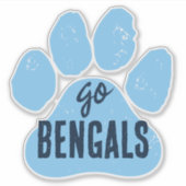 GOチーム名またはマスコットベビーブルー&ネイビーポープリント シール (正面)