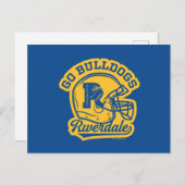 Goブルドッグサッカーヘルメットアイコン ポストカード (正面/裏面)