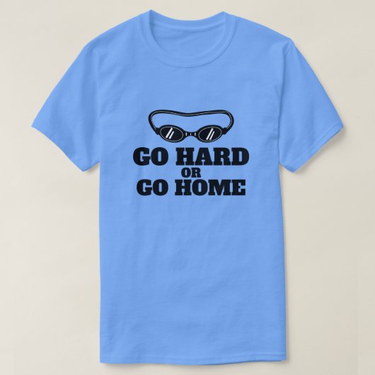 Go懸命またはGo HomeスイミングTシャツ(泳ぐ人) Tシャツ (デザイン正面)