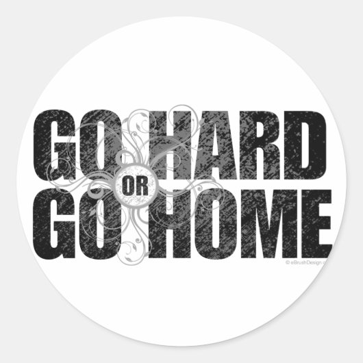 Go懸命またはGo Home ラウンドシール (正面)