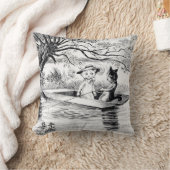 Go魚釣りと恋人Louis Wain クッション (ブランケット)