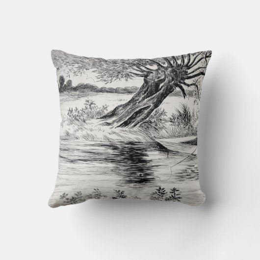 Go魚釣りと恋人Louis Wain クッション (裏面)