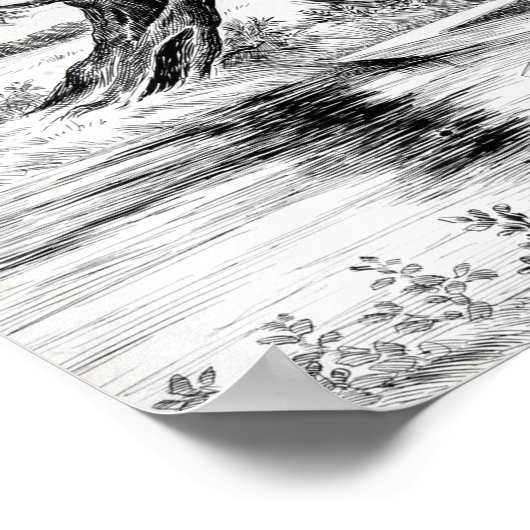 Go魚釣りと恋人Louis Wain ポスター (角)