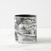 Go魚釣りと恋人Louis Wain マグカップ (中央)