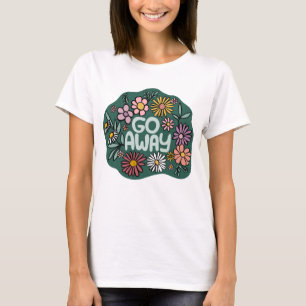 GO 遠くにフローラおもしろい可愛いデイジー手描き Tシャツ