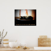 Go 遠くに Sun - Sleeping Cat ポスター (キッチン)