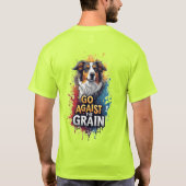 Go Against The Grain: Cheerful Dog Portrait Tシャツ (裏面)
