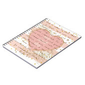 GO AND DO、2020 Youthテーマ-バラ金ゴールドグリッター ノートブック (左側)