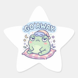 Go Away Frog Sticker Cute Annoyed Frog Funny Meme  星シール