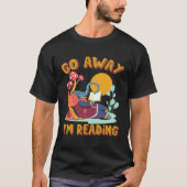 Go Away I m Reading Book Library Librarian Mammoth Tシャツ (正面)