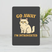 Go Away I'm Introverted – Funny Cat Shirt 招待状 (スタンド正面)