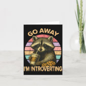 Go Away I'm Introverting Funny Raccoon Sarcastic  カード (正面)