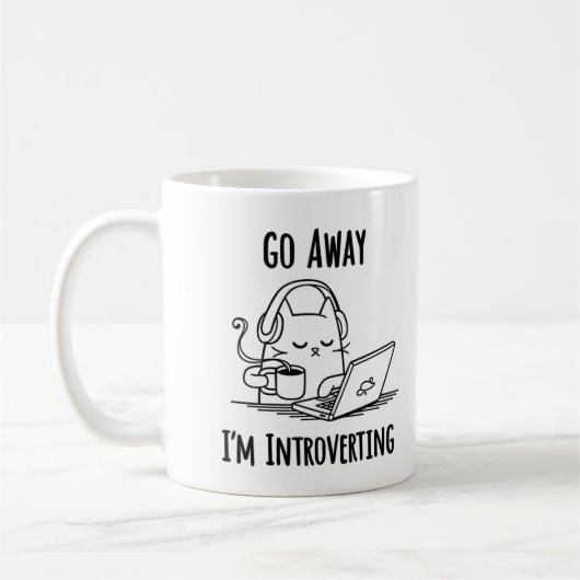Go Away I'm Introverting Mug コーヒーマグカップ (左)