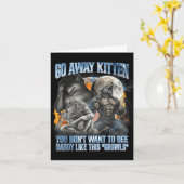 Go Away Kitten Funny Offensive Werewolf Meme Bootl カード (黄色い花)