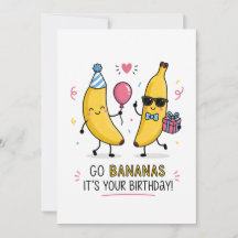Go Bananas バースデー | 面白いバナナの誕生日カード