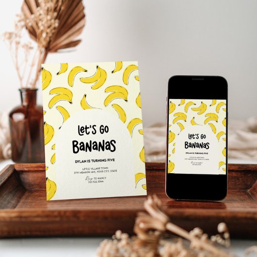 Go Bananas Birthday Party招待 招待状