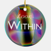 "Go Beyond"/"Look Within"パステル抽象芸術アート セラミックオーナメント (裏面)