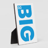 Go Big Motivational Quote Blue フォトプラーク (側面)
