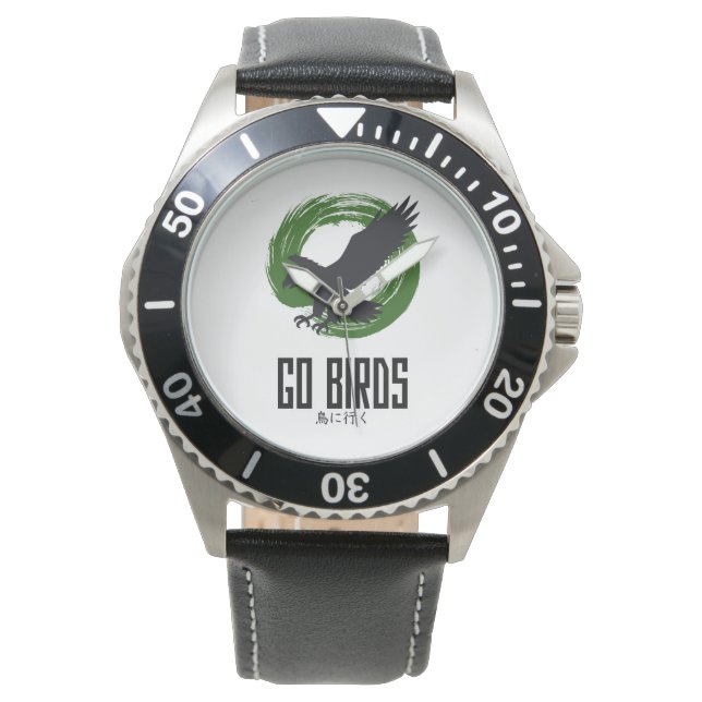 Go Birds 和風デザイン時計 腕時計 (正面)
