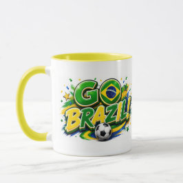 GO Brazil 愛国サッカーファンマグカップ | ブラジル製 マグカップ
