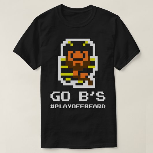 GO Bs 8bitプレーオフひげ Tシャツ (デザイン正面)