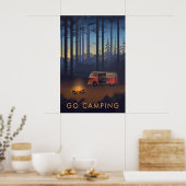 Go Camping Travel Poster Campervan Version ポスター (キッチン)