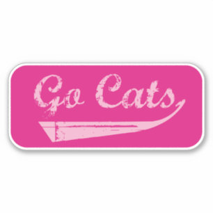 Go Catsヴィンテージ(ピンク/明るい赤紫色)シール シール