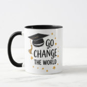 Go Change the World Graduation Quote Design マグカップ (左)