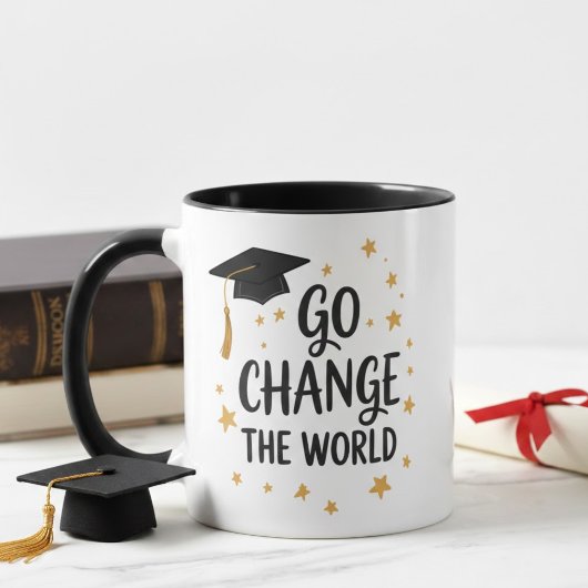 Go Change the World Graduation Quote Design マグカップ
