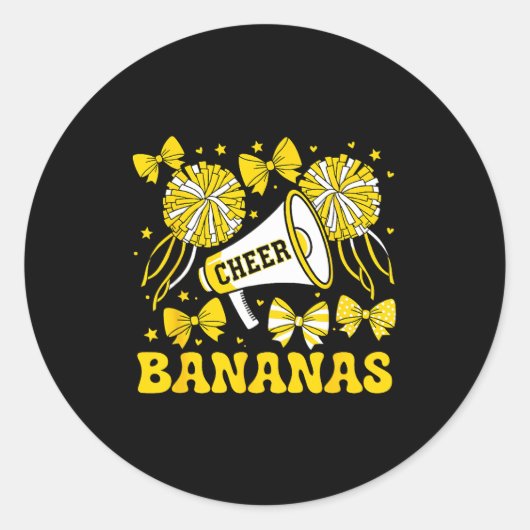 Go Cheer Bananas School Srts Fan Team Srit Name ラウンドシール (正面)